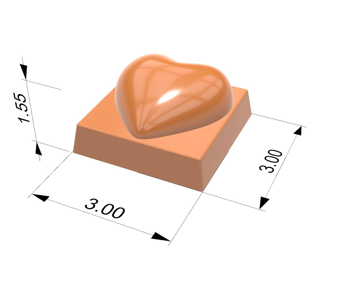 Molde para bombón de corazones "Corazón Smooth" de 11g