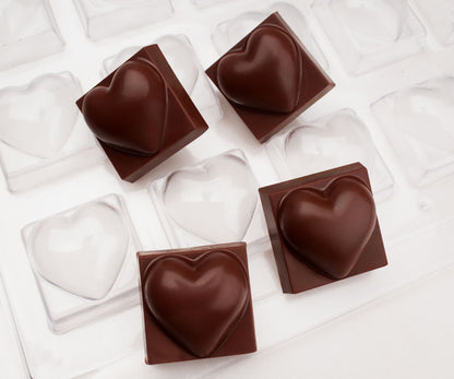 Molde para bombón de corazones "Corazón Smooth" de 11g